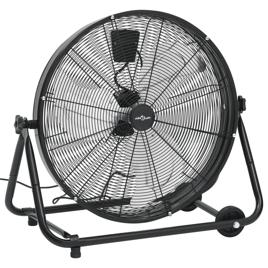 vidaXL Bodenventilator Trommelventilator Industrie 60 cm 180 W Schwarz