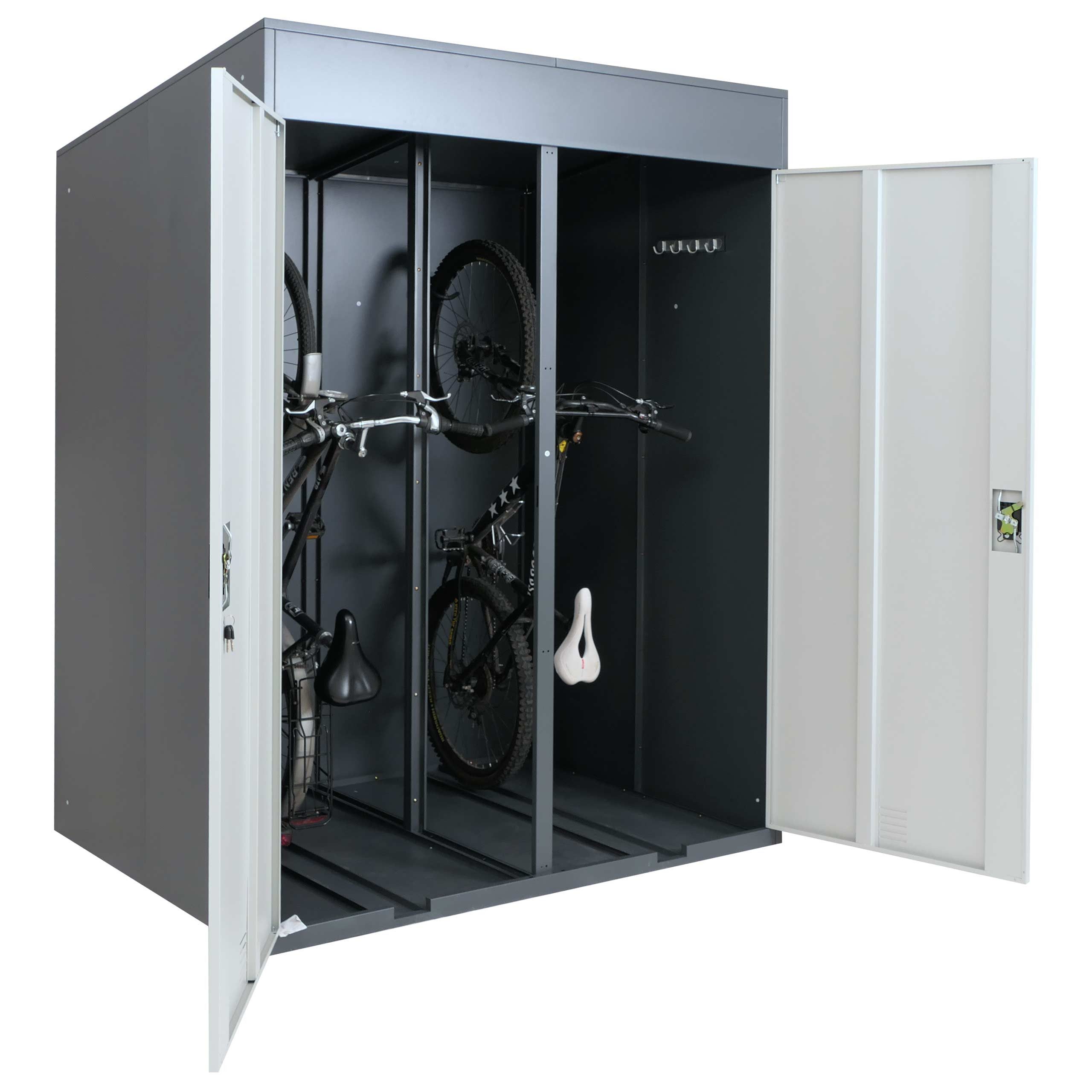 PROREGAL® Fahrradbox 2er-Fahrradgarage 213x158x125cm abschließbar