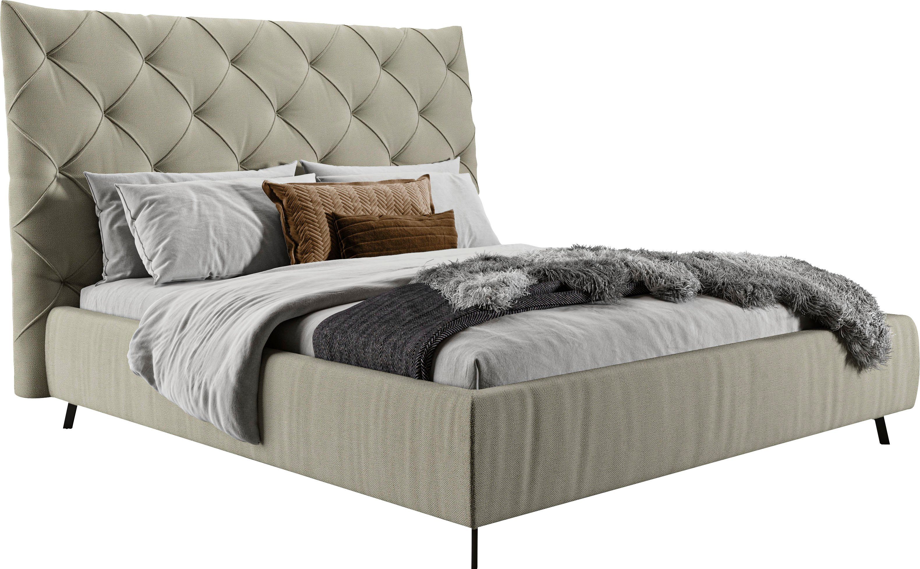 Home affaire Polsterbett Maxime, in 4 Breiten bis 200cm, auch in Leder, Kopfteilhöhe 143 cm, belastbar bis 280 kg, auch in Überlänge 220cm