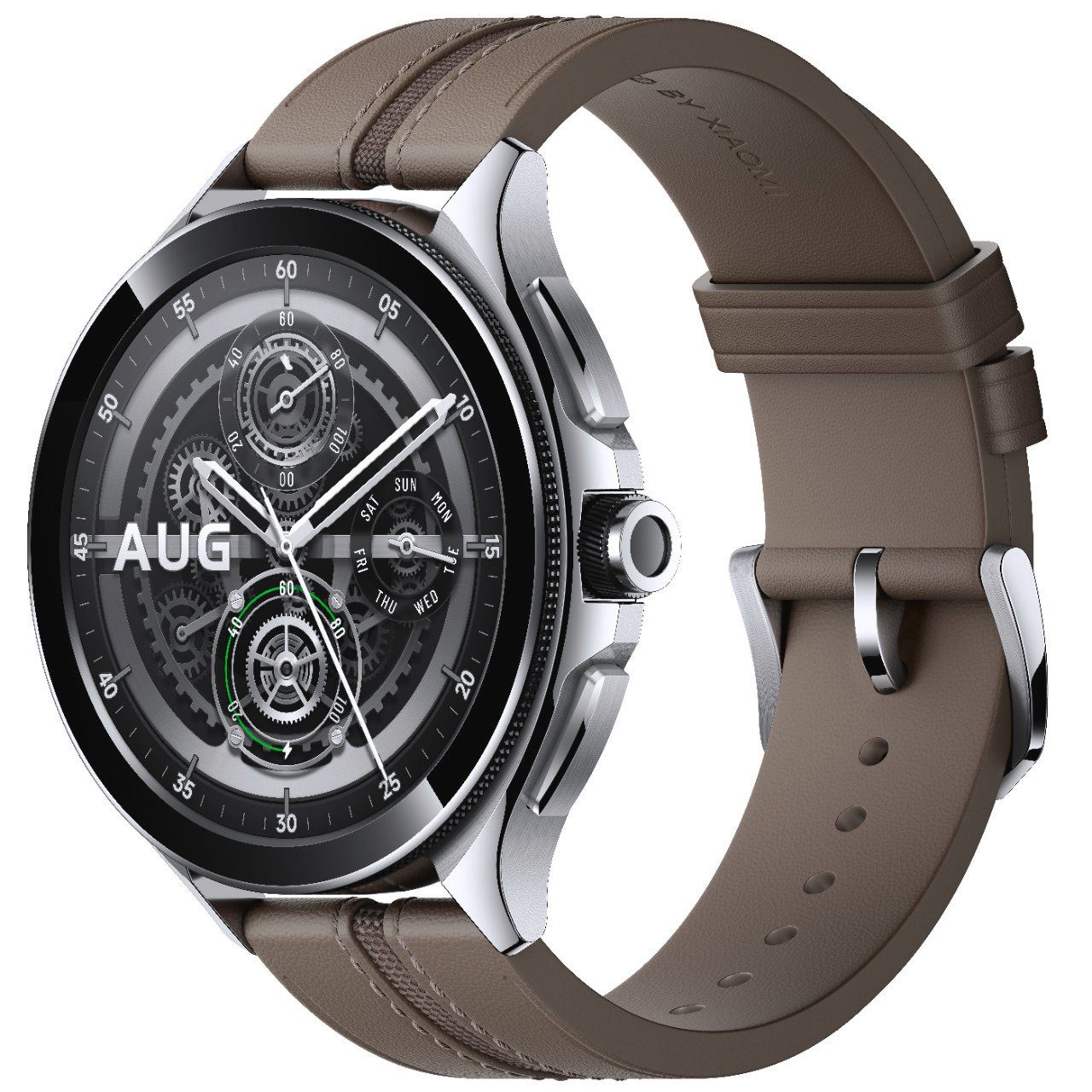 Xiaomi Watch 2 Pro - 4G LTE mit Leder Armband Smartwatch (3,63 cm/1,43 Zoll), mit Edelstahlgehäuse und LTE-Konnektivität, 3,63 cm (1,43 Zoll) Always-on-AMOLED-Display Braun | Silber