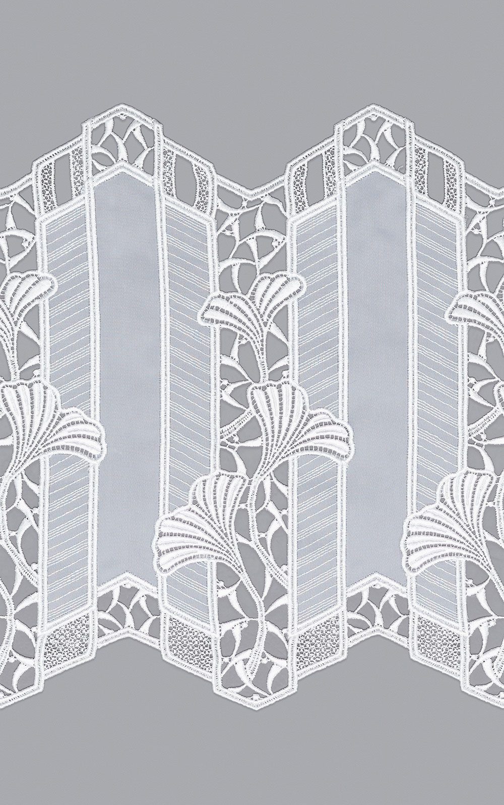 Plauener Spitze® Scheibengardine Ginkgoblätter (1 St), transparent, HxB 26x44.3cm