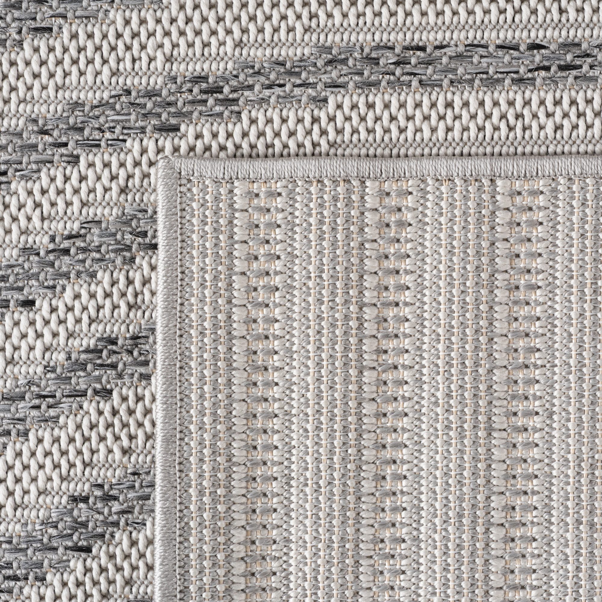 Carpettex Outdoorteppich Boho Flachgewebter Teppich, Rund, Höhe: 5 mm, Outdoor Teppich Wetterfest Modern Design Wohnzimmer Küchen Terrasse