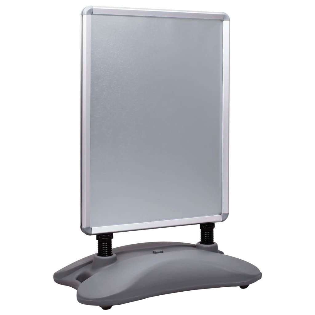 vidaXL Vitrine A1-Plakatständer Wasserbefüllbar Grau Aluminiumlegierung