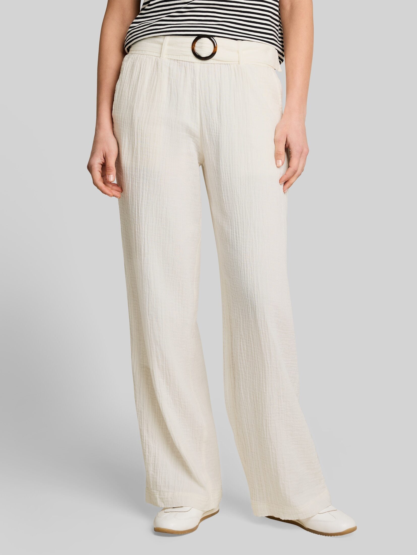 TOM TAILOR Stoffhose Hosen & Chino Musselin Wide Leg Hose mit Gürtel