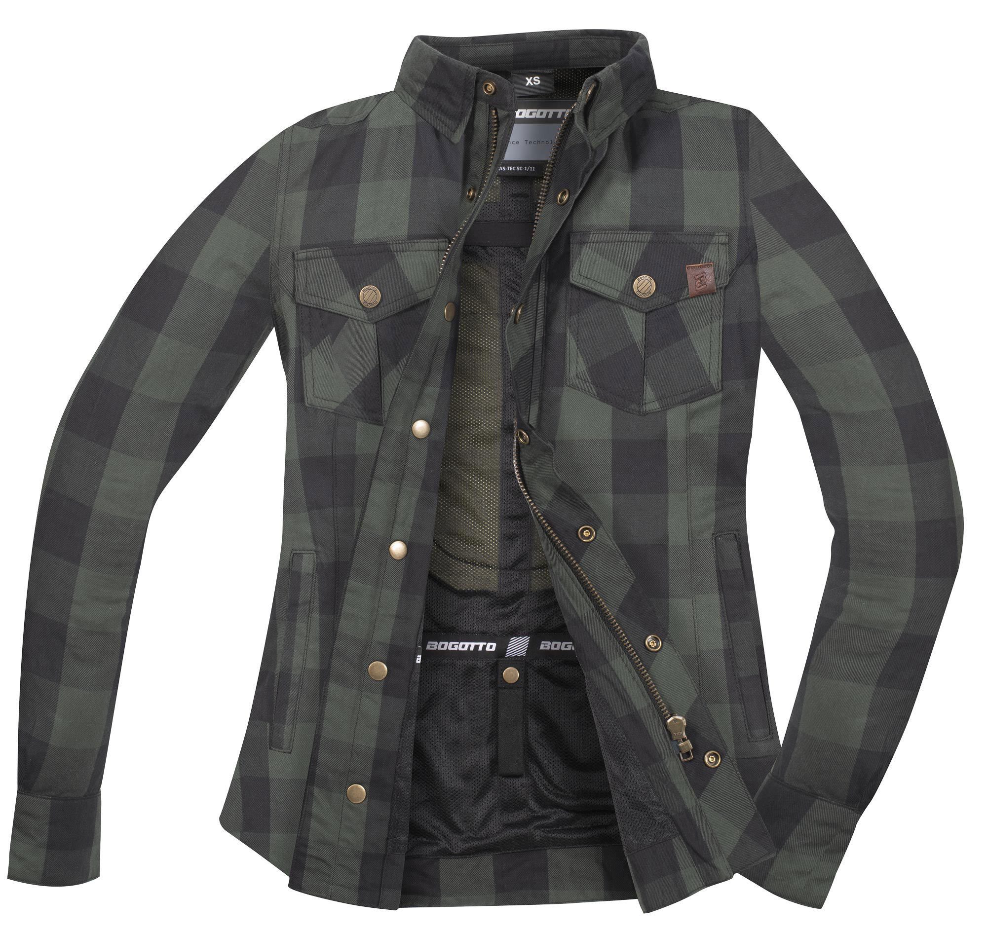 Bogotto Motorradjacke Forgewood Damen Motorrad Hemd protektoren weitenverstellbar – Bild 4 von 4