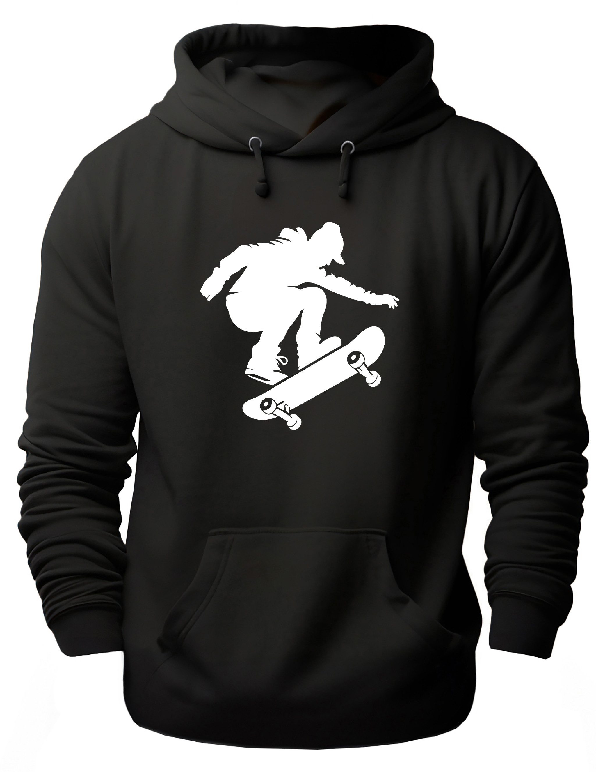 Hoodie Skater Kapuzen Pulli - Skateboarder auf Board