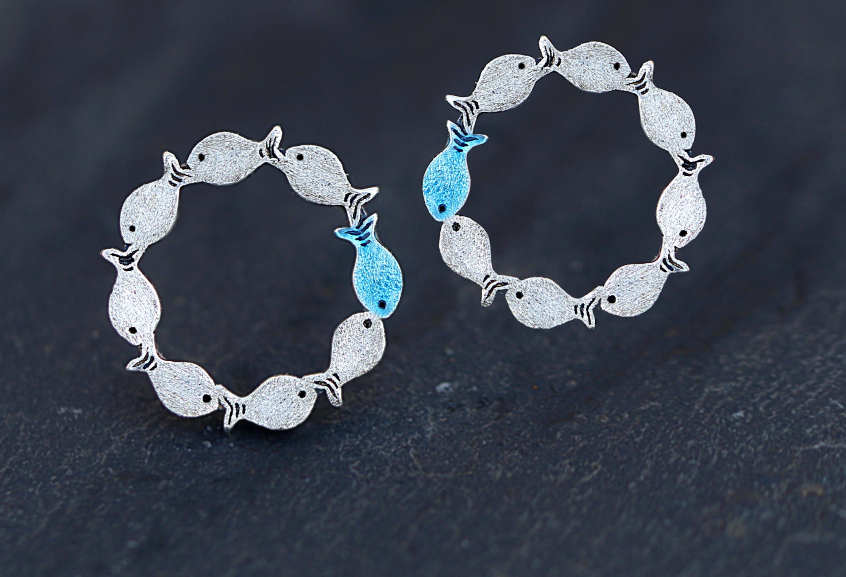 Villa Sorgenfrei Schmuckmanufaktur Paar Ohrstecker Gegen den Strom Kreis Oh günstig online kaufen