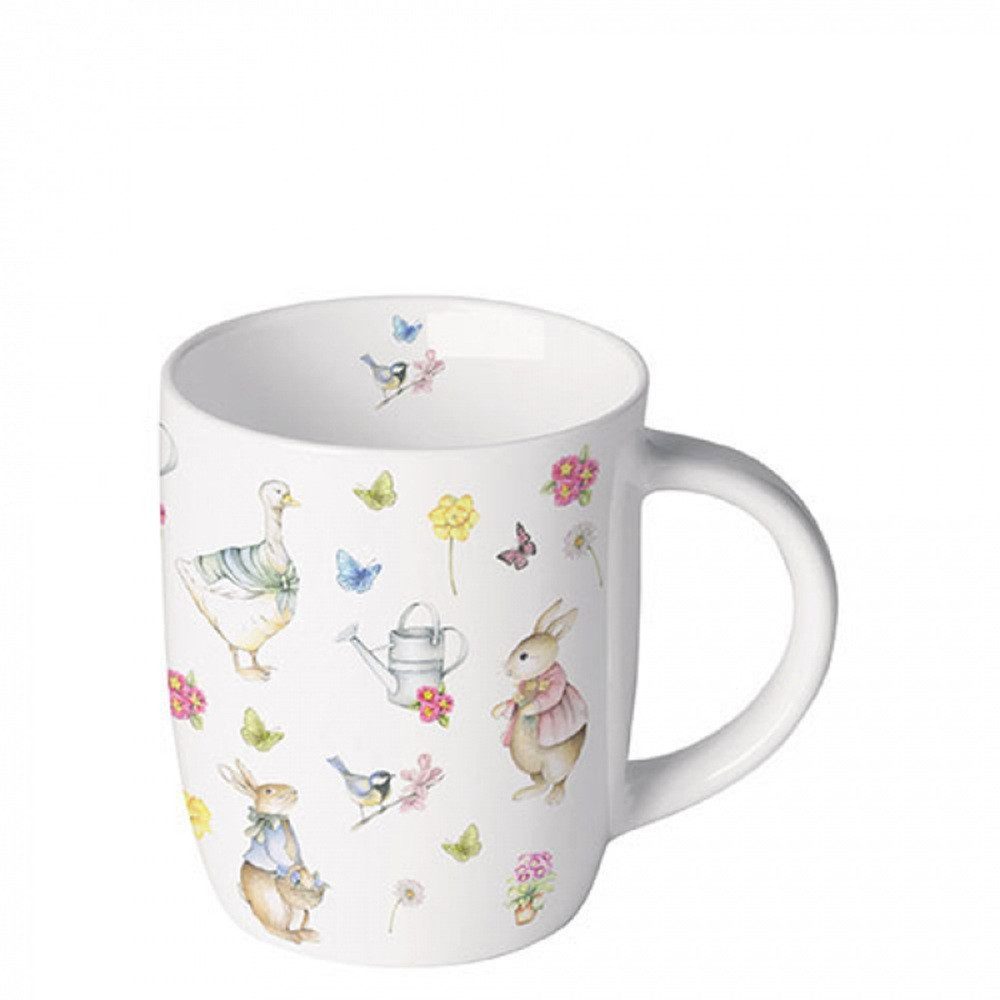 Ambiente Luxury Paper Products Becher Porzellan Tasse, Vogel, Tiere, Zwerge, Herbst, Sommer, Winter, 1-tlg., Becher 0,2 L Ostergarten, Themen Blumen - Pflanzen, Tiere Anlässe Ostern Jahreszeit Frühling, Kollektion, Kindertasse, Kinderbecher, Geschenke
