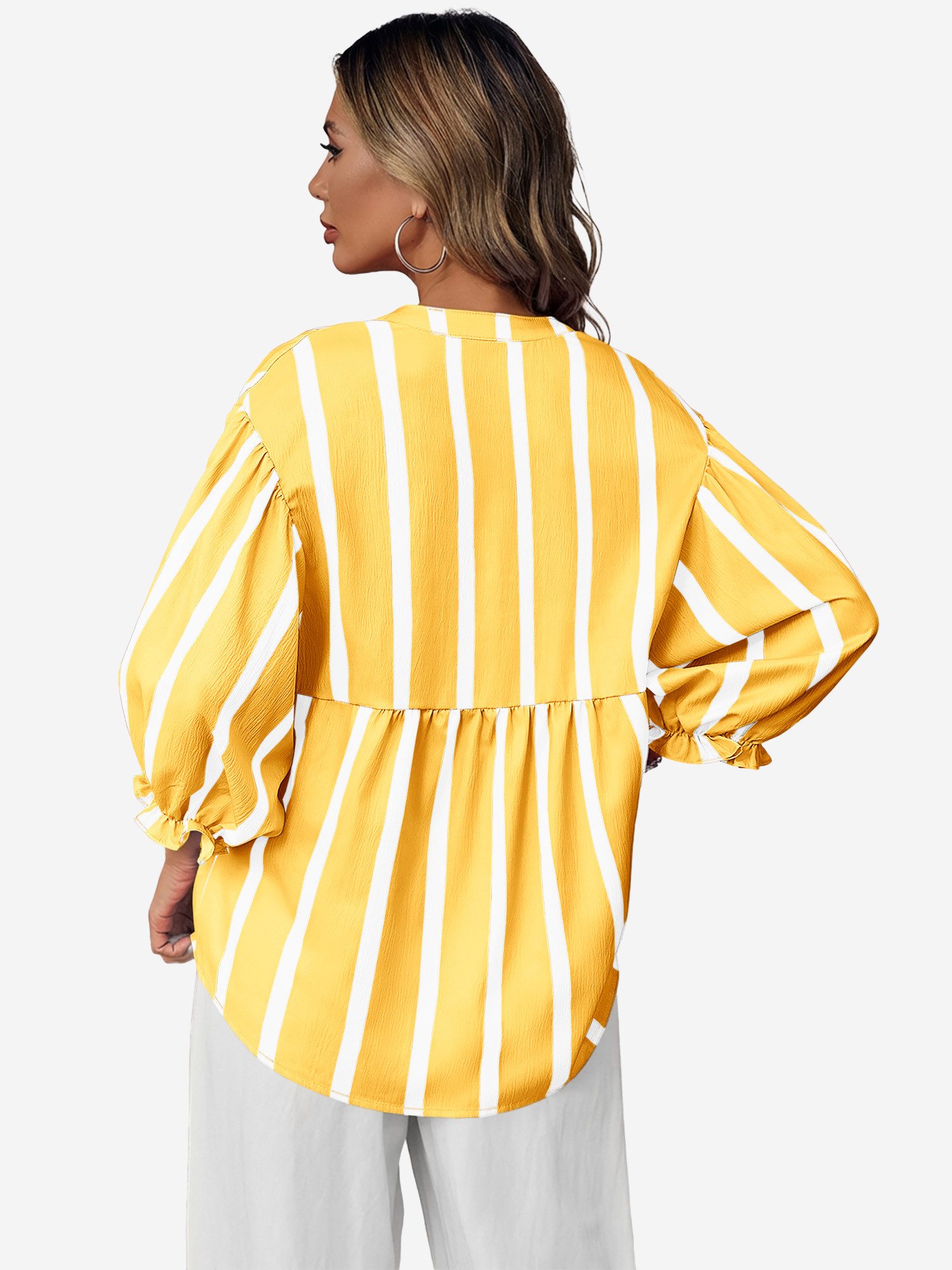 Imily Bela Blusentop Damen Puffärmel Bluse gestreift (Packung, 1-tlg., 1per günstig online kaufen