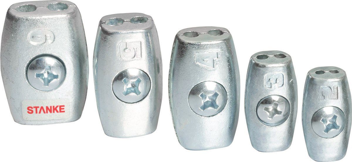 STANKE Drahtseilklemme Eiform Klemme Aluminium, (5St), Seilklemme für Drahtseil