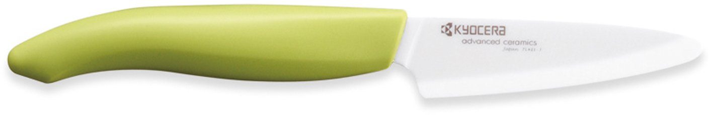 KYOCERA Schälmesser GEN, extrem scharfe Hochleistungskeramik-Klinge, Klinge 7,5 cm grün/weiß