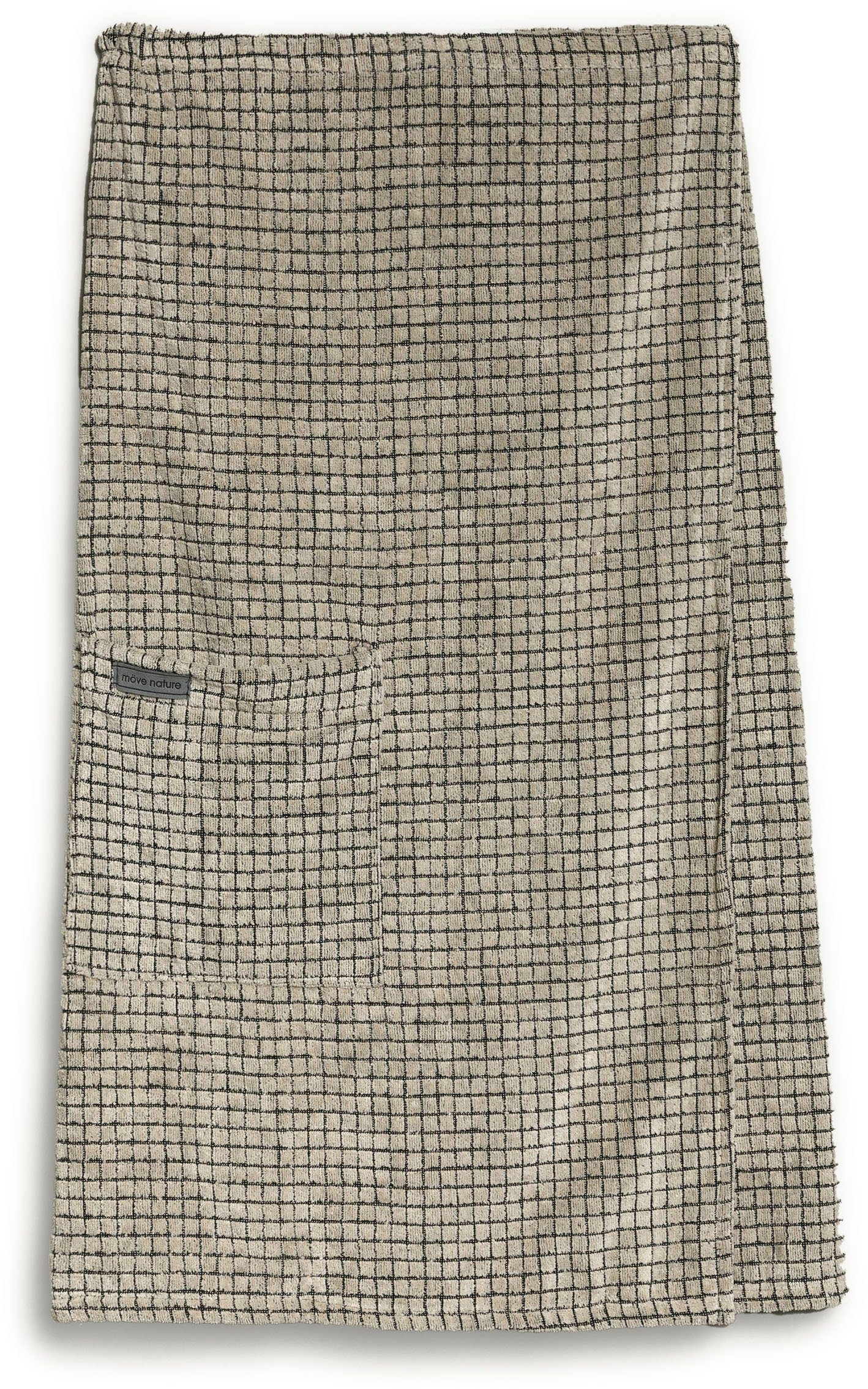 Möve Sarong Eden, ideal für Sauna & Spa, Hotelbademantel, Kurzform, Walkfrottier, Knöpfe, im Karo-Design