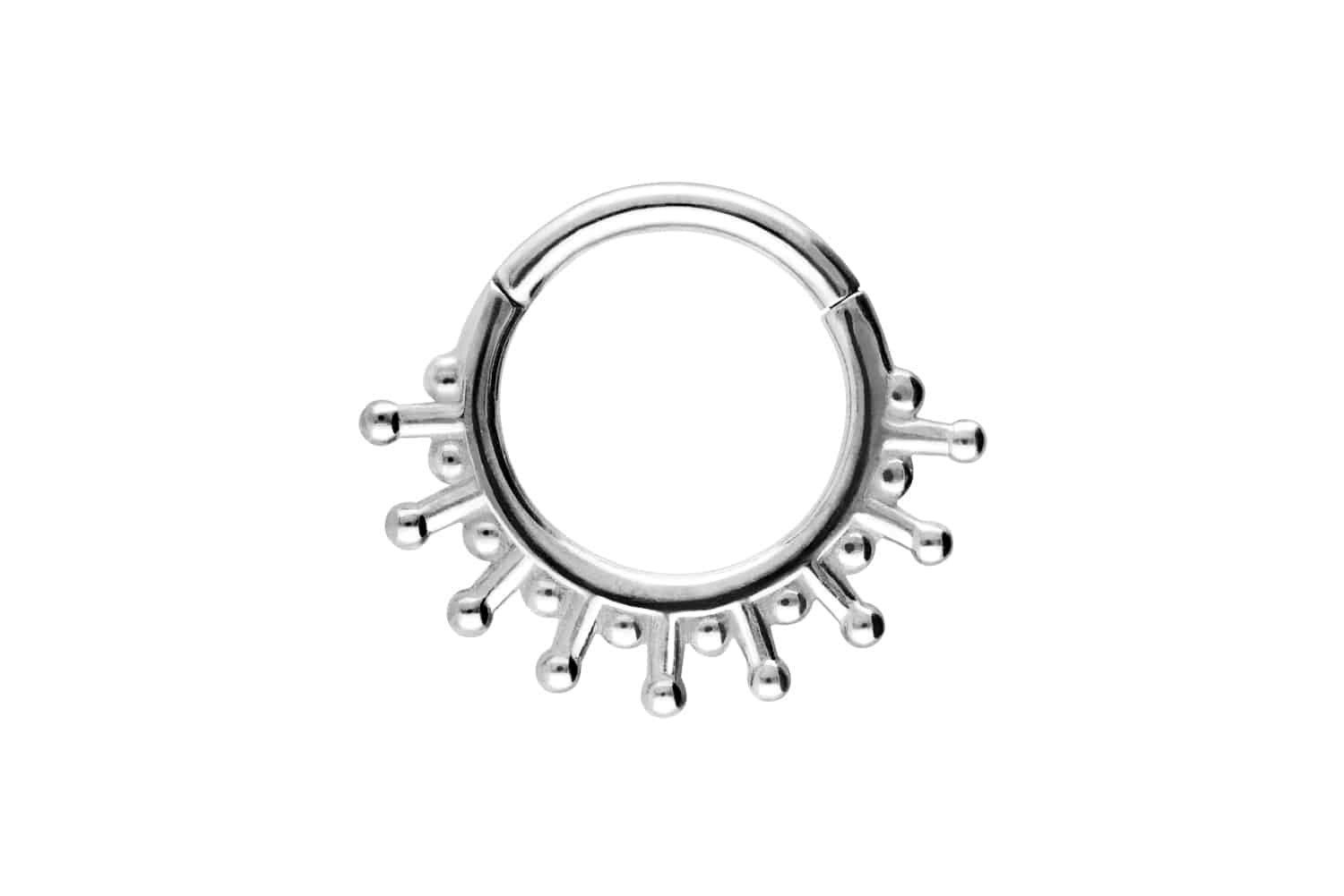 Piercing-Set Chirurgenstahl Segmentring Clicker SONNENSTRAHLEN