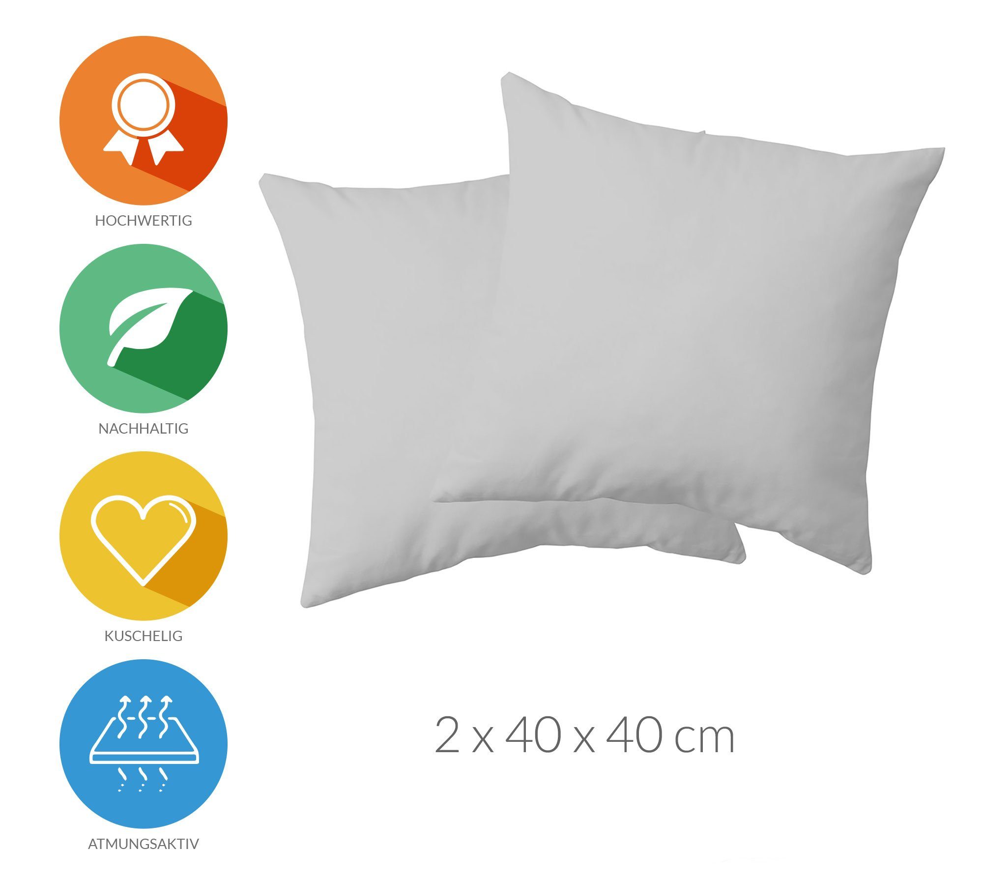 Lavea Kissenbezug Jasmin, (2 Stück), Kopfkissenbezug 40x40 cm - 100% atmung günstig online kaufen