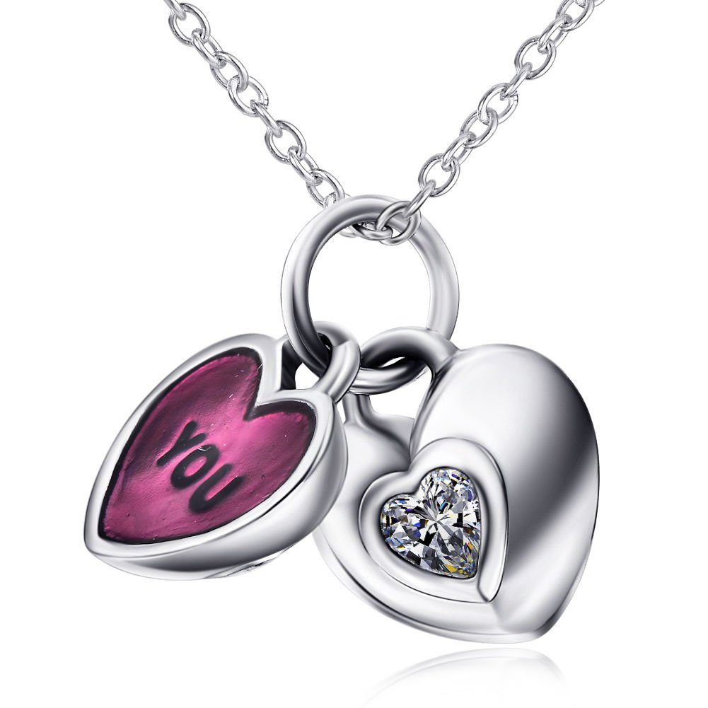 Schmuck-Elfe Kette mit Anhänger Herz You and Me, 925 Sterling Silber