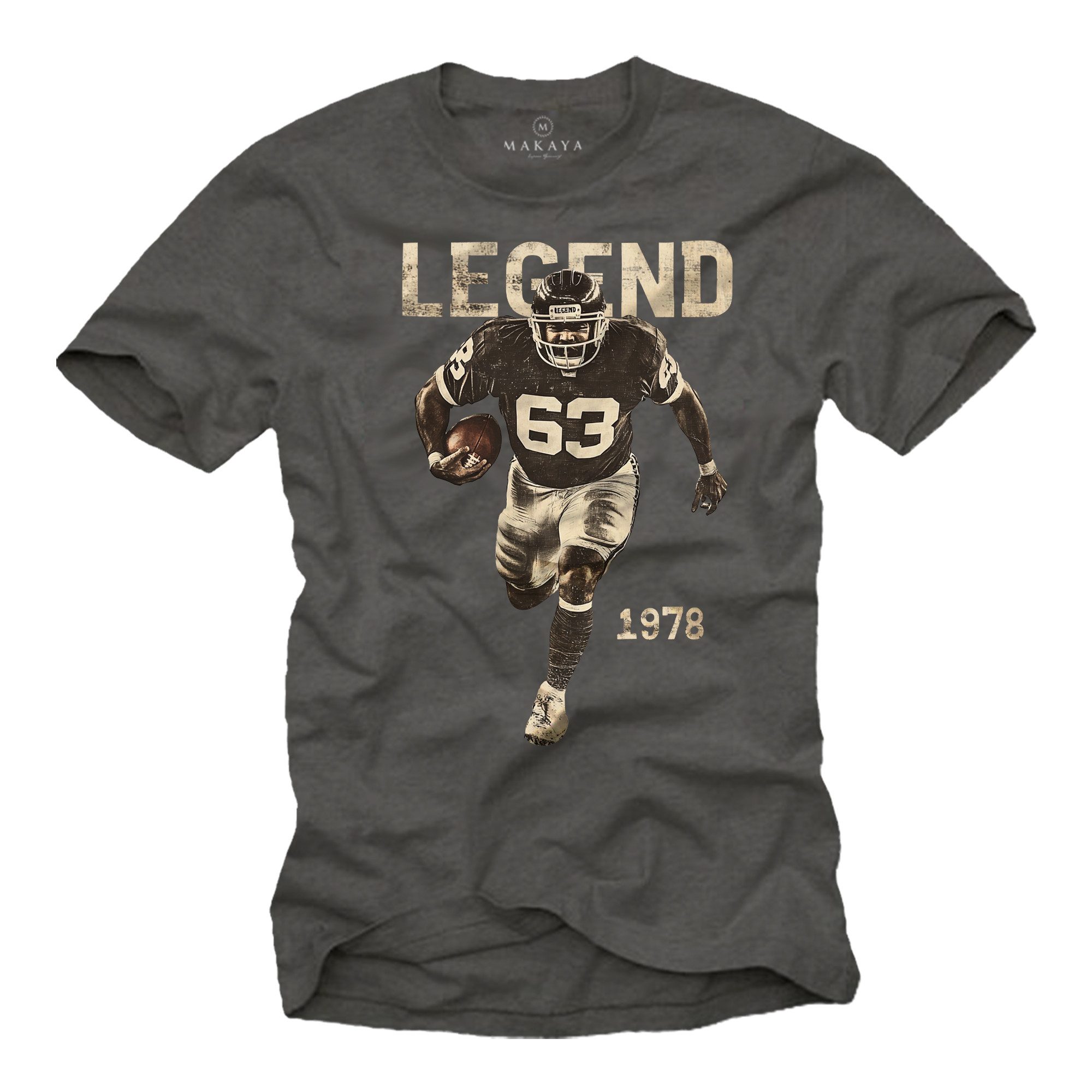MAKAYA Print-Shirt American Football Bulldozer Motiv günstig online kaufen