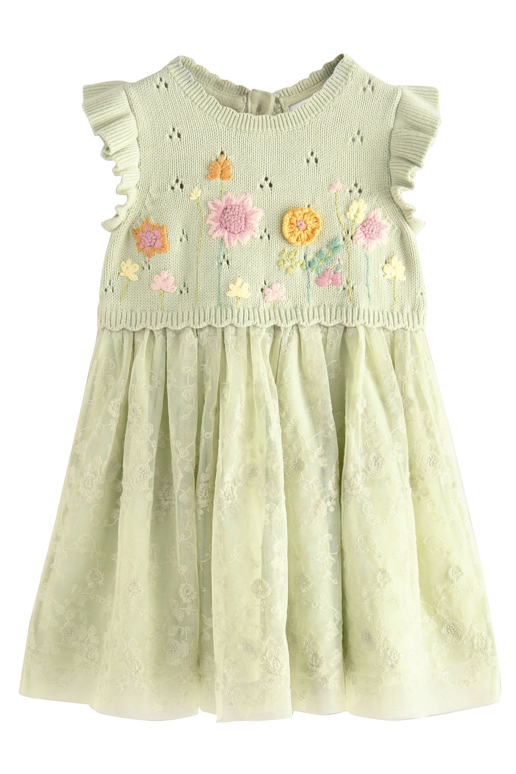 Next 2-in-1-Kleid Florales Mesh-Kleid in Stufenoptik günstig online kaufen