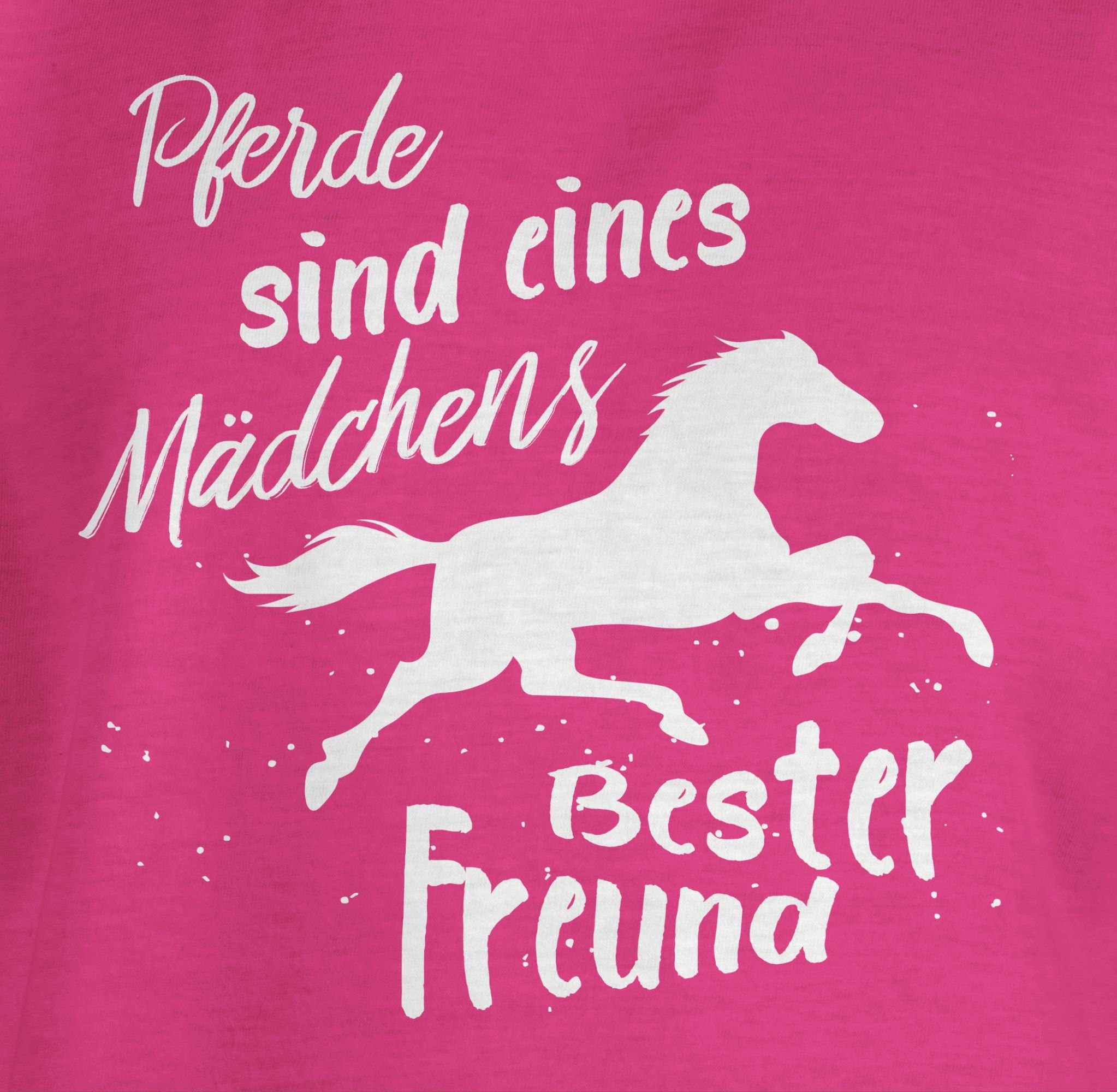 Freund eines Shirtracer sind bester 2 Pferde Fuchsia Pferd Mädchens T-Shirt