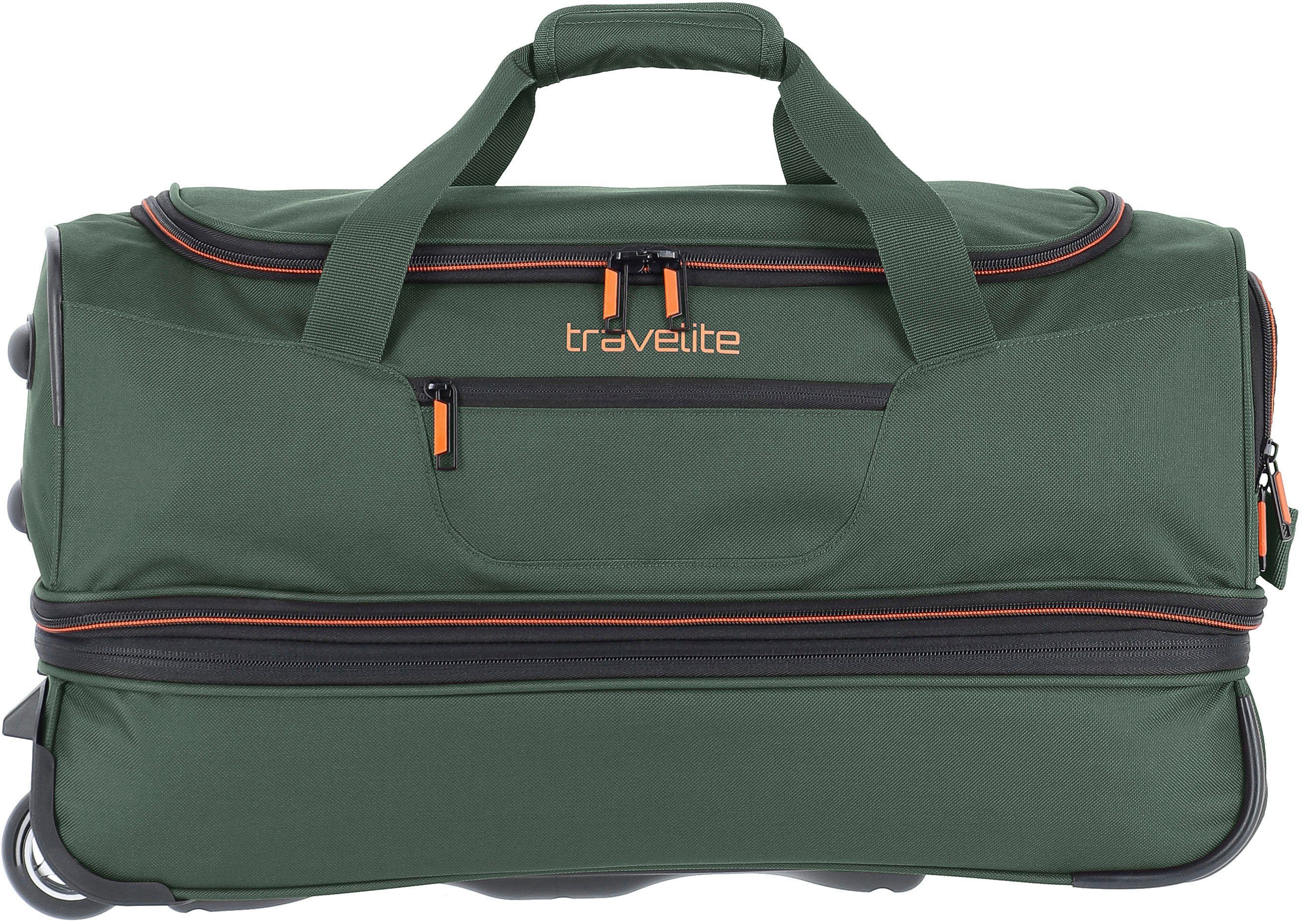 travelite Reisetasche BASICS, verschiedene Größen und Farben, Duffle Bag Reisegepäck Sporttasche Reisebag mit Trolleyfunktion