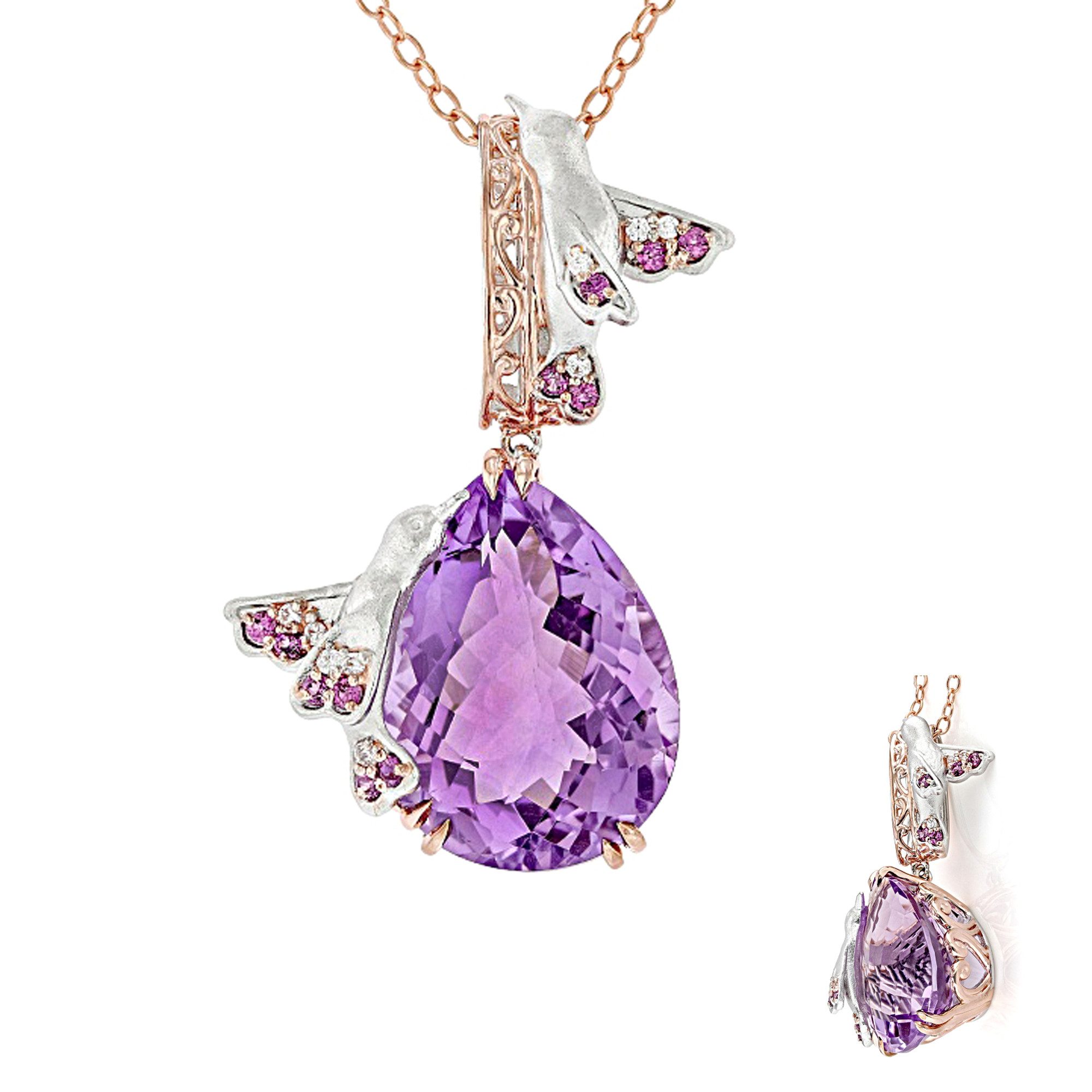 Cavill Silberkette Lavendel Amethyst Rose Vermeil Halskette (1-tlg)