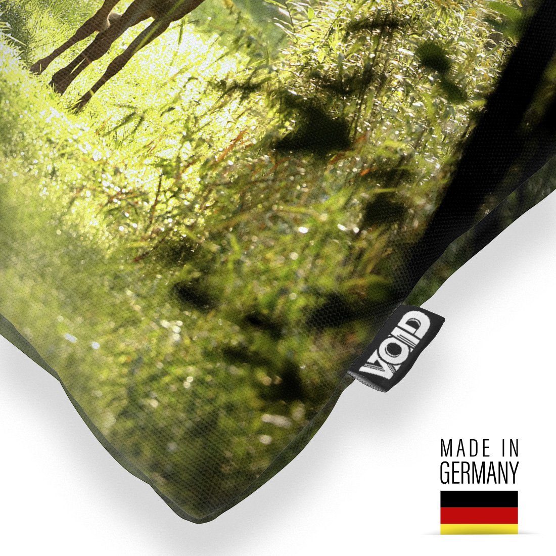 VOID Kissenbezug, (1 Stück), Reh Kitz Wald Natur Tier Wild Waldbewohner Gras Schutzgebiet Bäume Bl