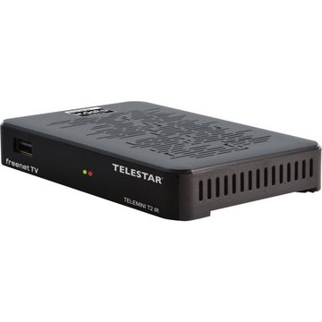 TELESTAR TELEMINI T2 IR DVB-T2/DVB-C Receiver inkl. 3 Monate freenet Kabel-Receiver (LAN (Ethernet), für versteckte Installation - LED-Display mit Anschlusskabel)