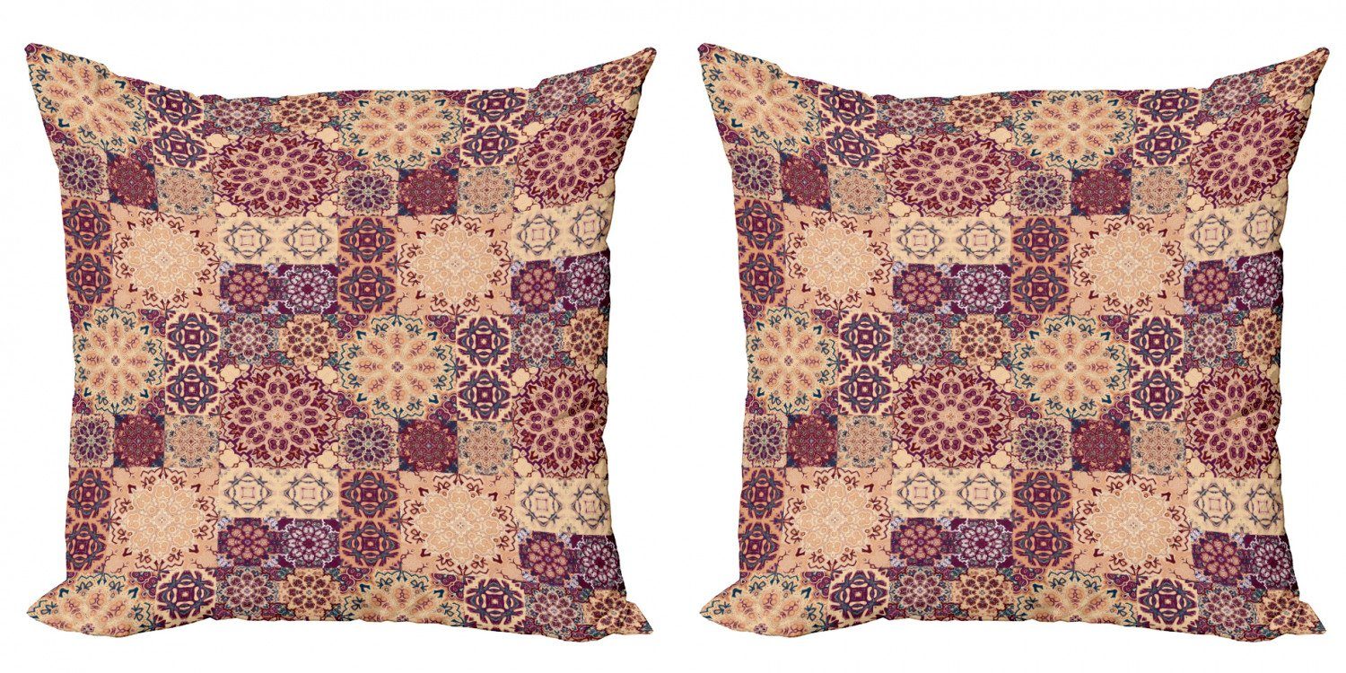 Modern Doppelseitiger Kissenbezüge marokkanisch Keramikfliesen Stück), (2 Aufwändige Abakuhaus Digitaldruck, Accent