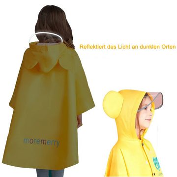 GelldG Regenmantel Kinder Regencape Regenfest, tragbare Faltbare Regenmantel Regenponcho