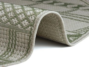Teppich Yani, Leonique, rund, Höhe: 3 mm, Teppich im Boho-Look, strapazierfähig & pflegeleicht, Flachgewebe