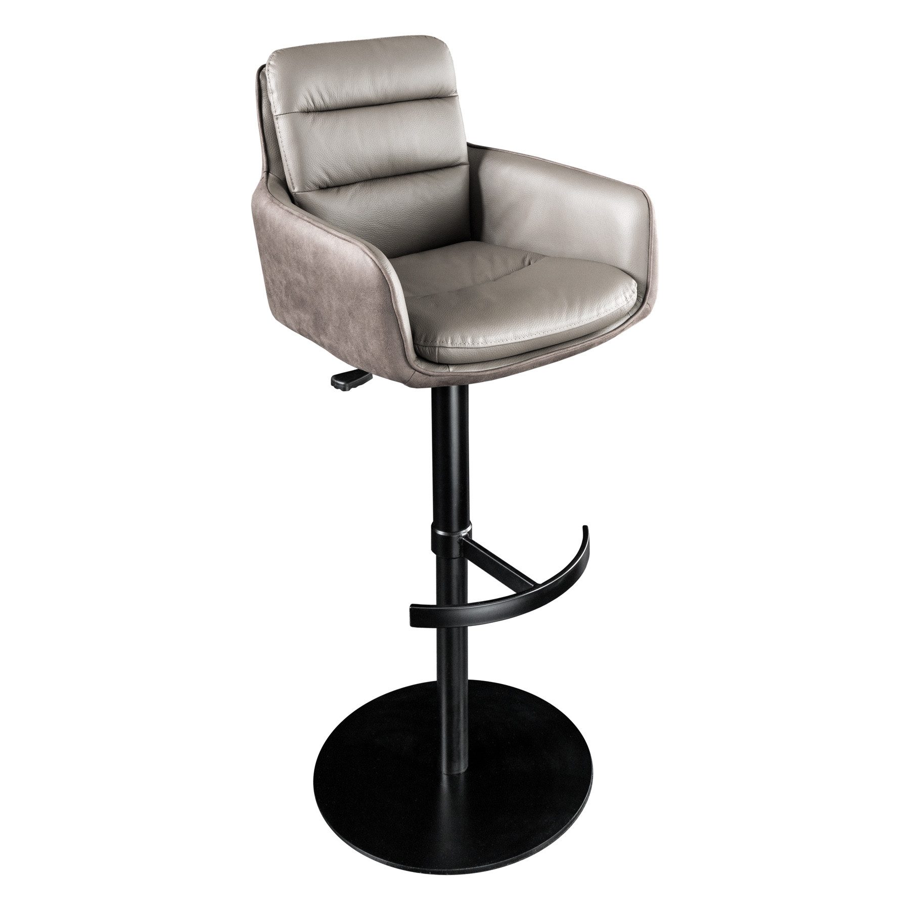 riess-ambiente Barhocker BIG GEORGE taupe / schwarz · Tresenstuhl mit Echtl günstig online kaufen