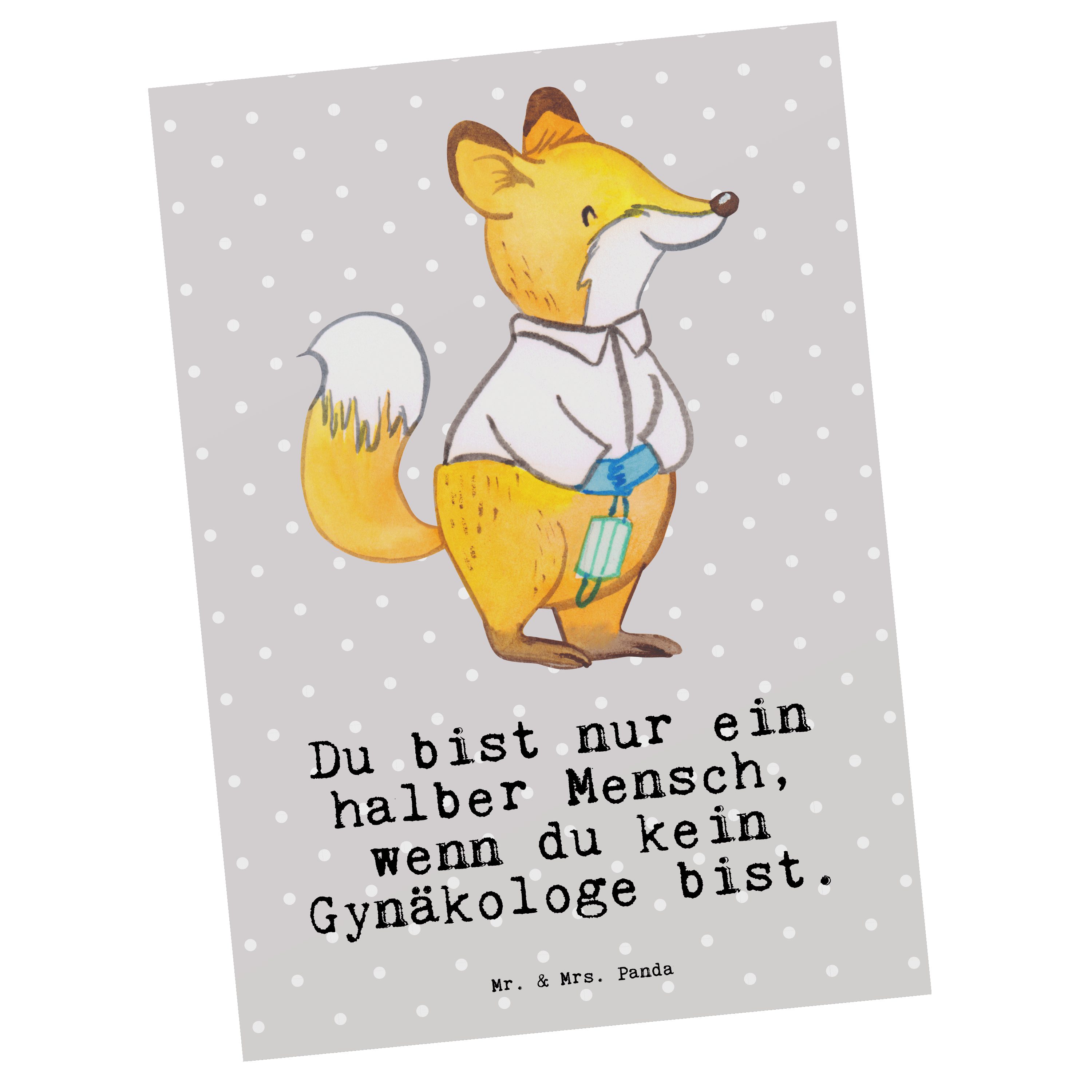 & Geschenk, Panda Gynäkologe Herz Postkarte mit Mrs. Pastell Geschenk - Grau Mr. - Krankenhaus,