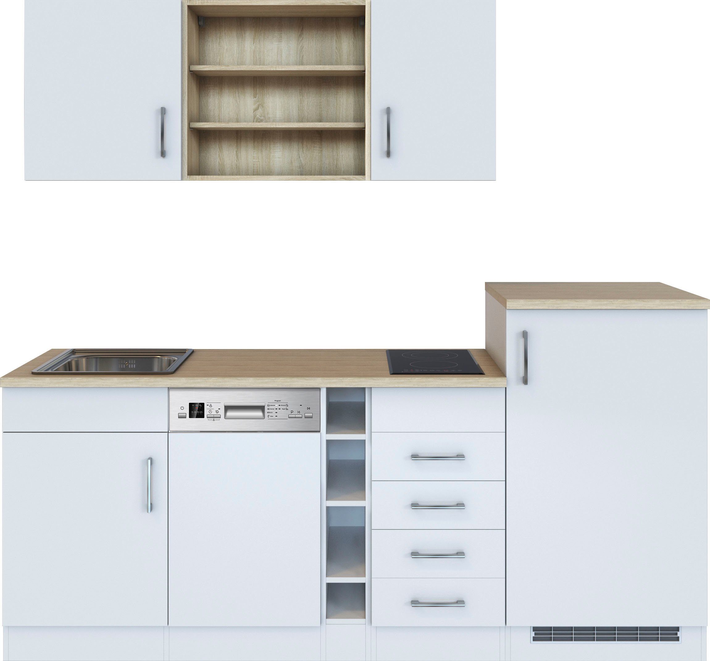 KOCHSTATION Küche KS-Mali, Breite 210 cm, mit E-Geräten