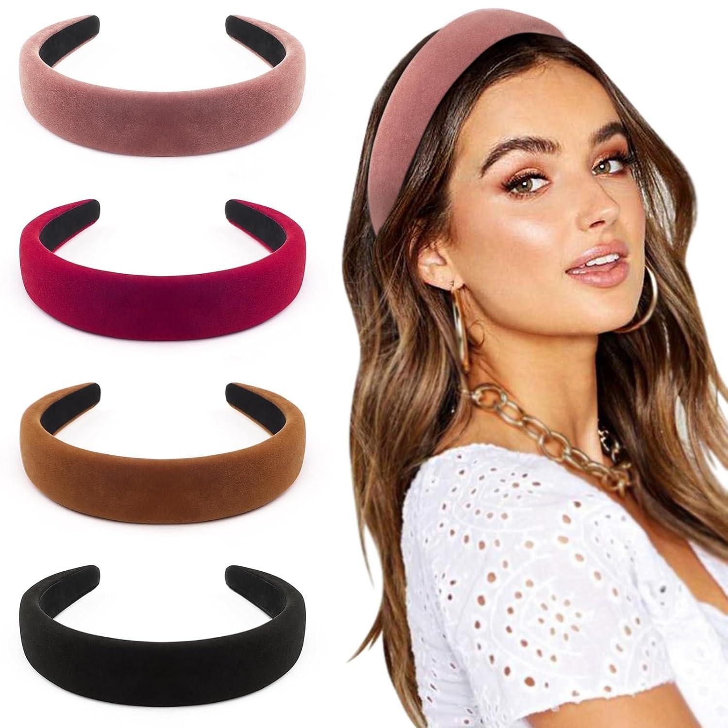 Haarreif Haarreifen Damen 4 Stück Verknotet Stirnband Boho Breite Haarbänder