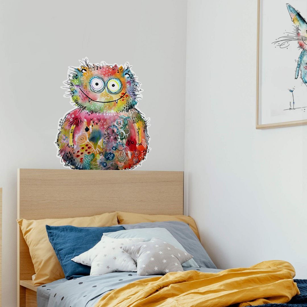 St) Lebensfreude Monster Happy (1 Wall-Art Wandtattoo -