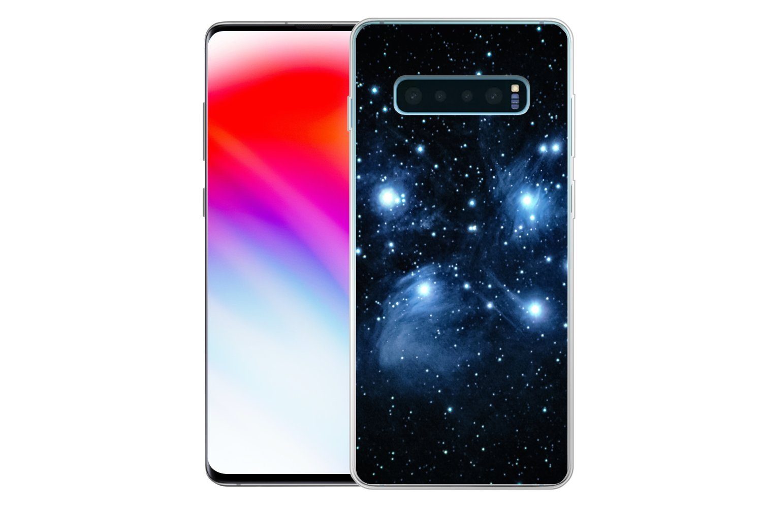 MuchoWow Handyhülle für Samsung Galaxy S10 Plus Universum - Planeten - Sterne - Jungen - M, Phone Case, Silikon, Schutzhülle Dünn