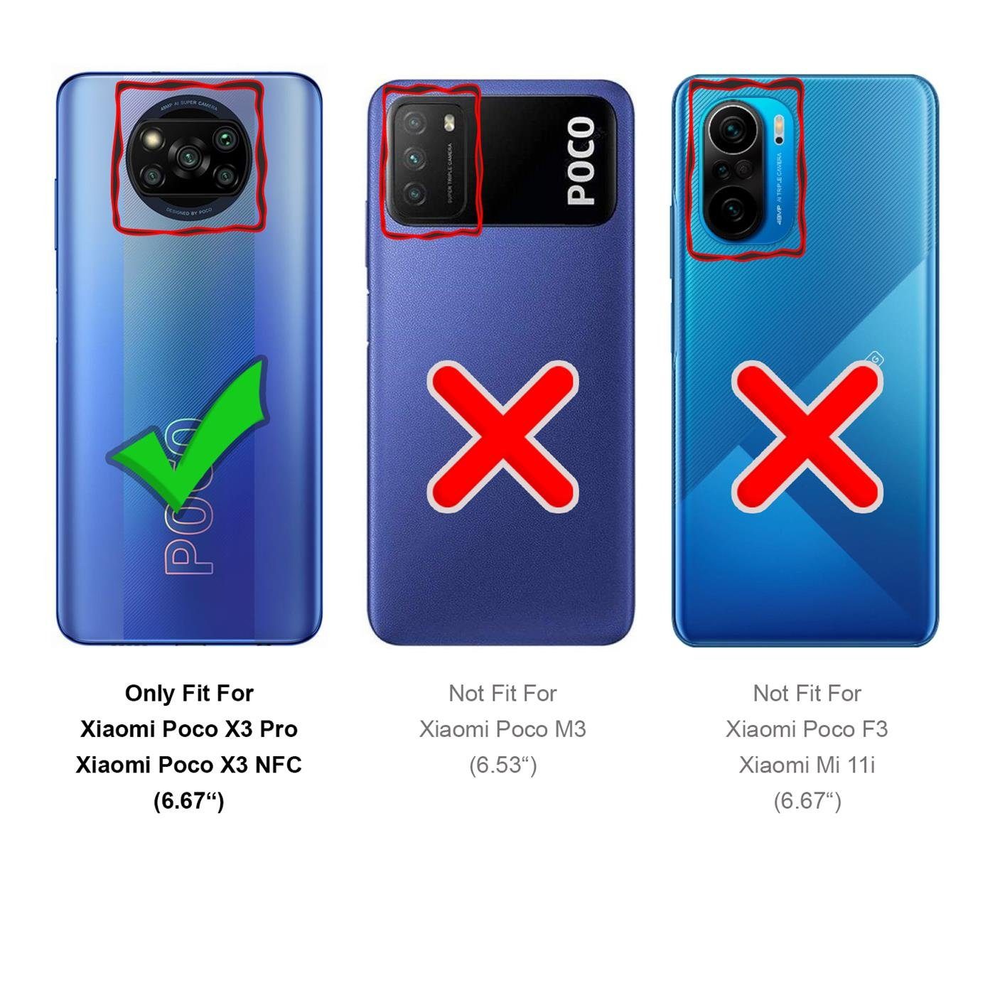 CoolGadget Handyhülle Black Series Handy Hülle für Xiaomi Poco X3, Poco X3 Pro 6,67 Zoll, Edle Silikon Schlicht Schutzhülle für Xiaomi Poco X3 / X3 Pro Hülle