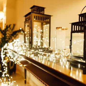 etc-shop Dekolicht, 20x LED Lichter Kette Weihnachts Beleuchtung Kugel Lampen Advents Deko