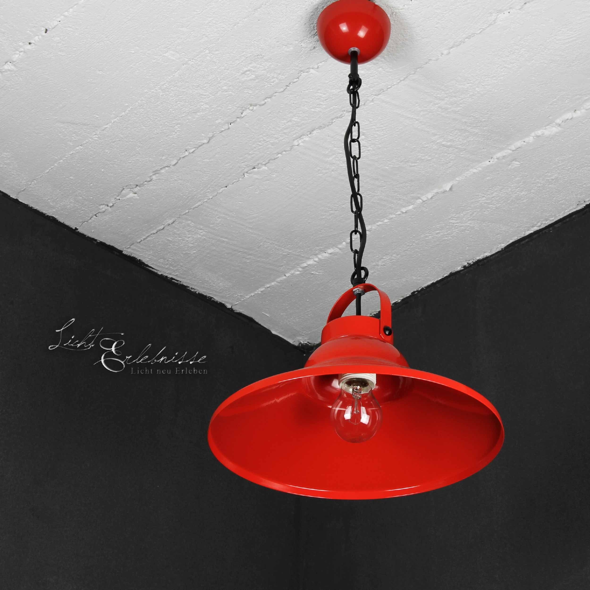 Licht-Erlebnisse Pendelleuchte Rot IRON, Metall Industrie Hängelampe Esszimmer Hängeleuchte Leuchtmittel, ohne Küche dekorativ