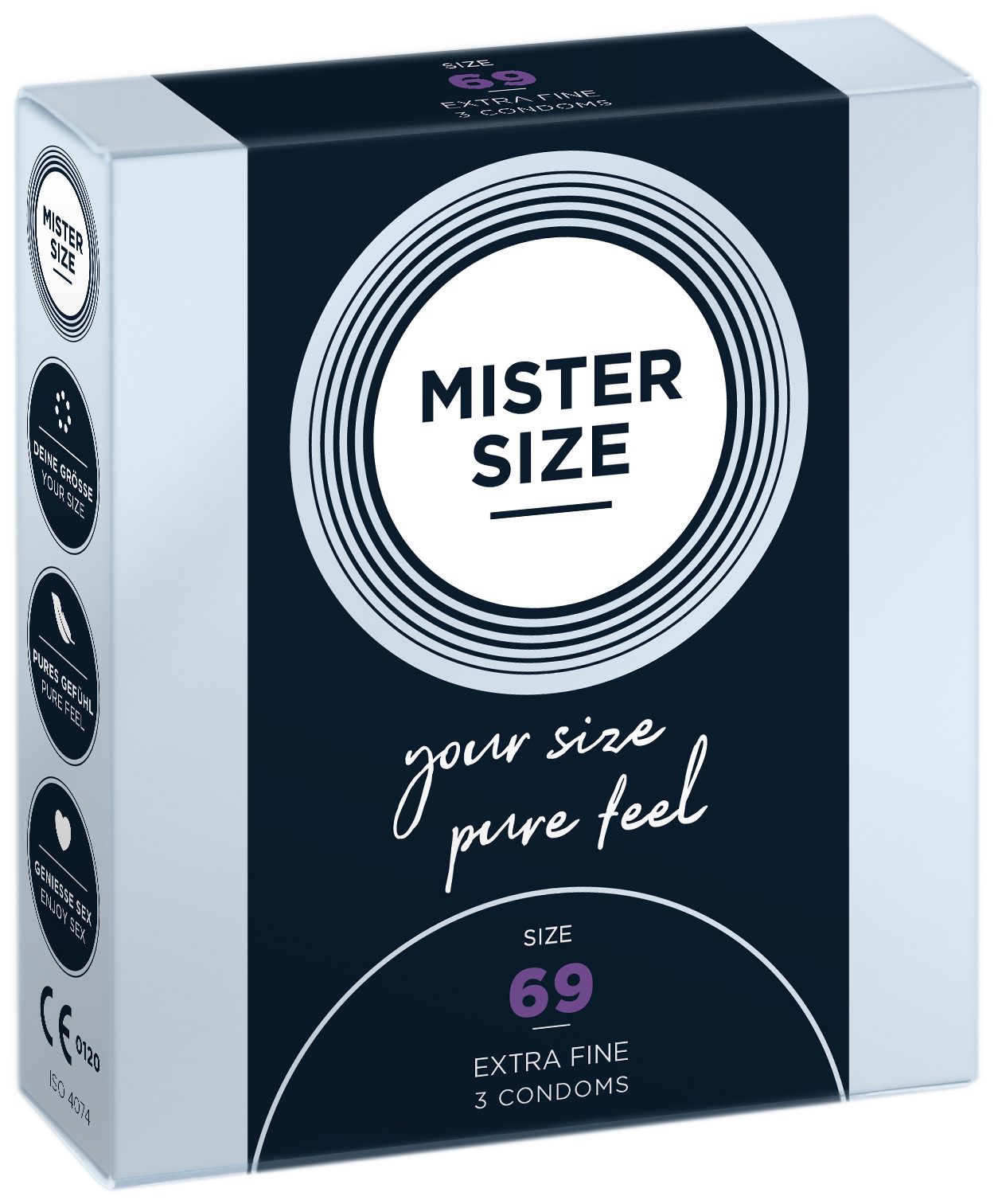 MISTER SIZE Kondome 3 Stück, Nominale Breite 69mm, gefühlsecht & feucht