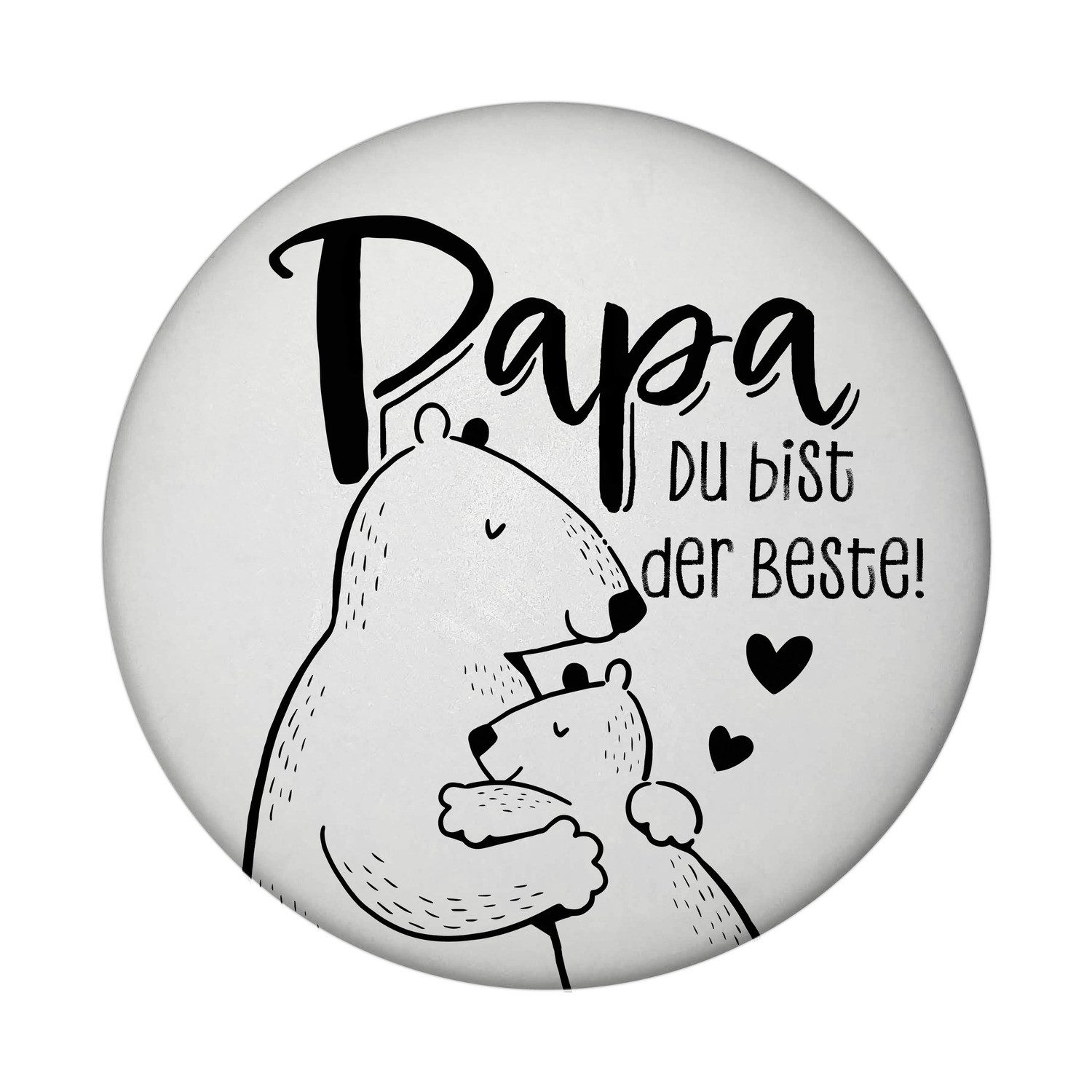 Magnet Papa Bär Geschenk Magnet rund mit Flaschenöffner Spruch du bist der