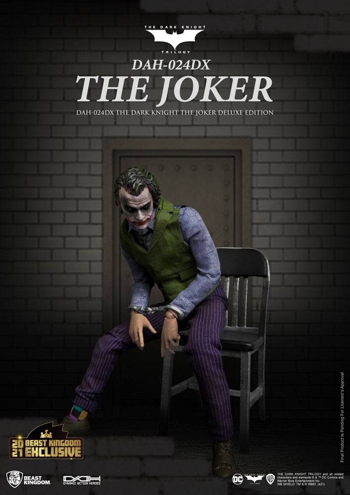 Beast Kingdom Toys Actionfigur Batman The Dark Knight 1/9 The Joker Deluxe Version 21 cm