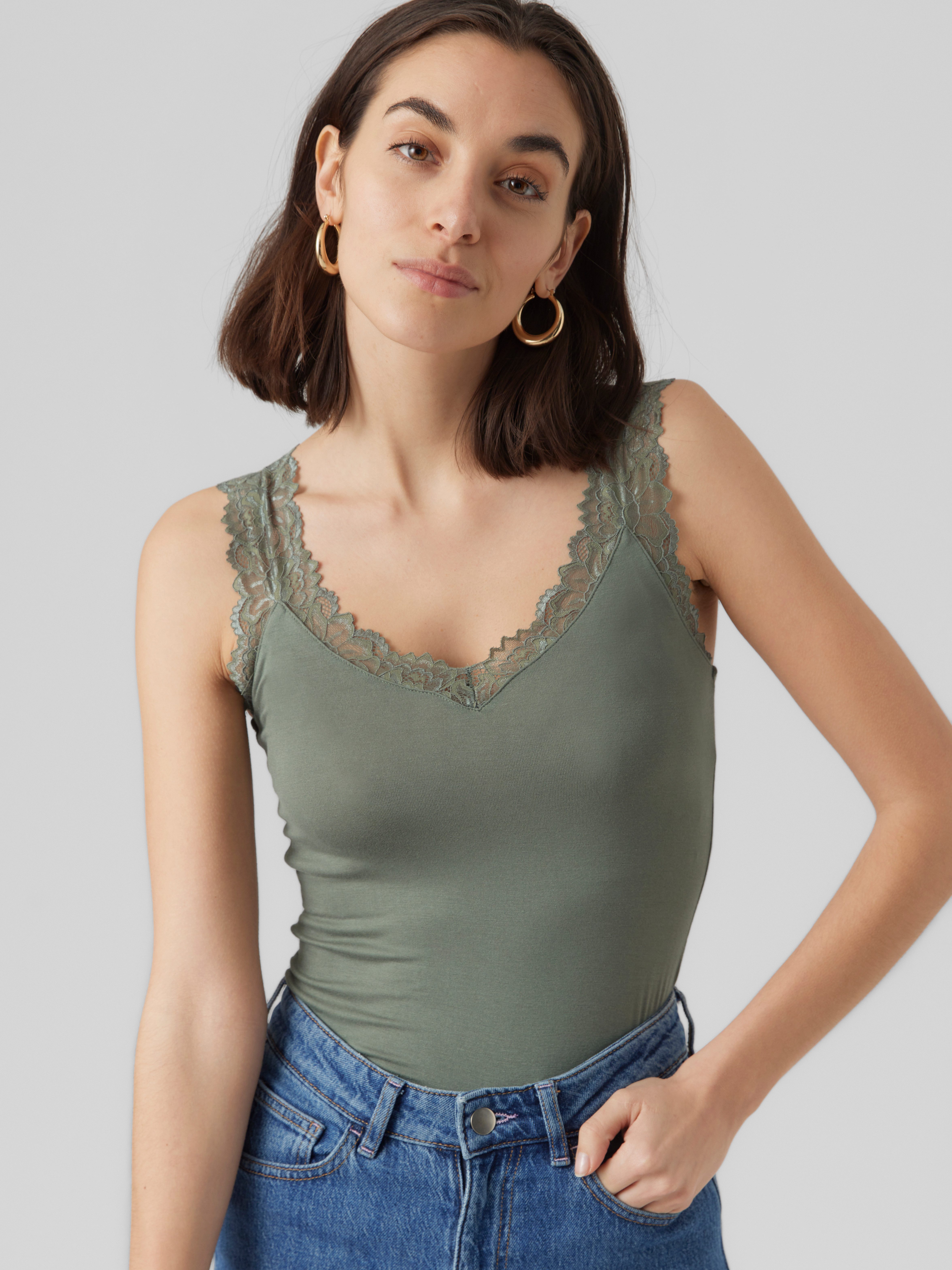 Vero Moda Spitzentop VMROSA SL TOP JRS NOOS Viskosemischung günstig online kaufen