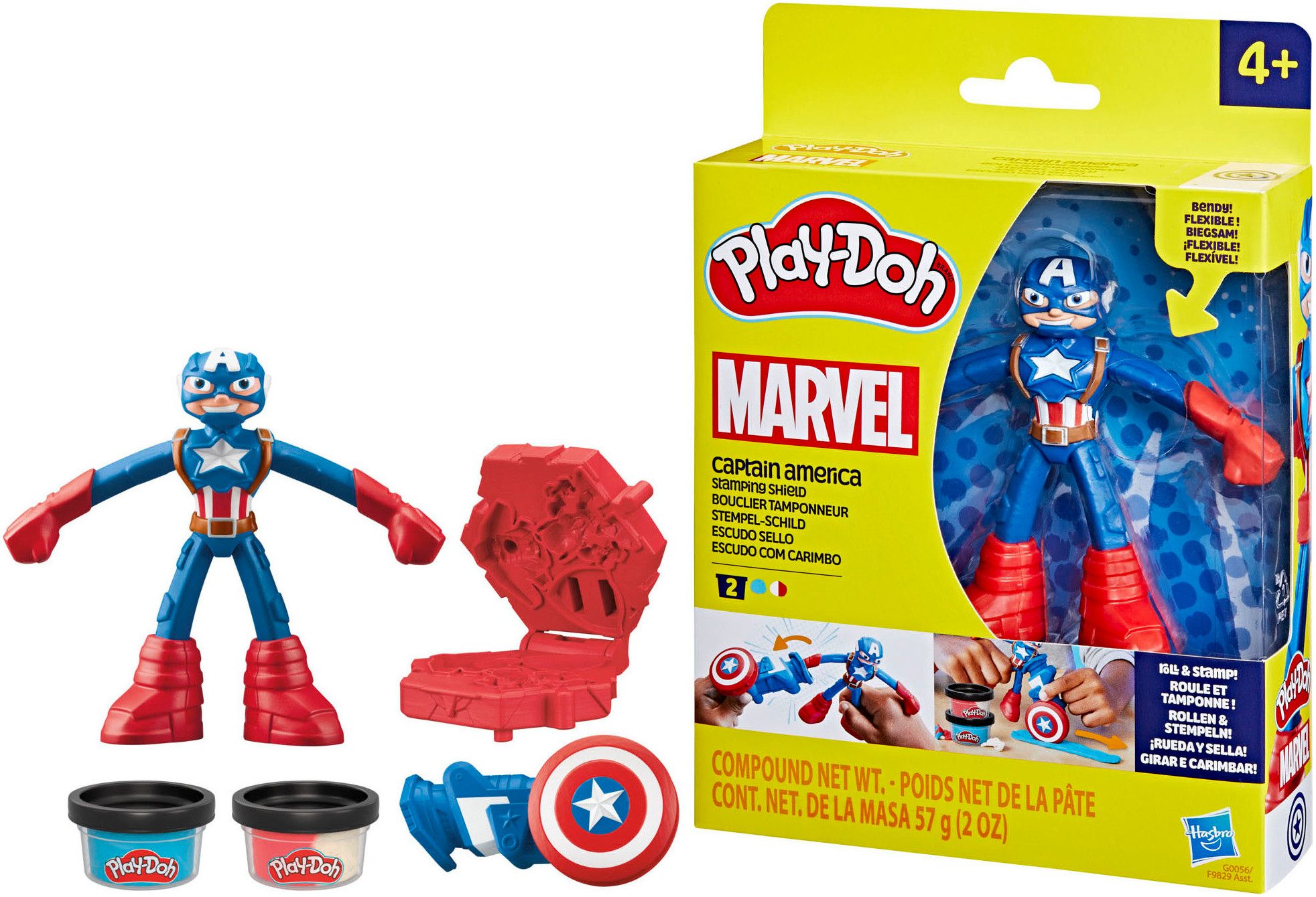 Hasbro Knetform-Set Play-Doh, Marvel Captain America Stempel-Schild