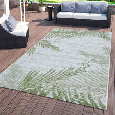 Outdoorteppich In- & Outdoorteppich Beige Grün Palmen, TT Home, rechteckig, Höhe: 8 mm