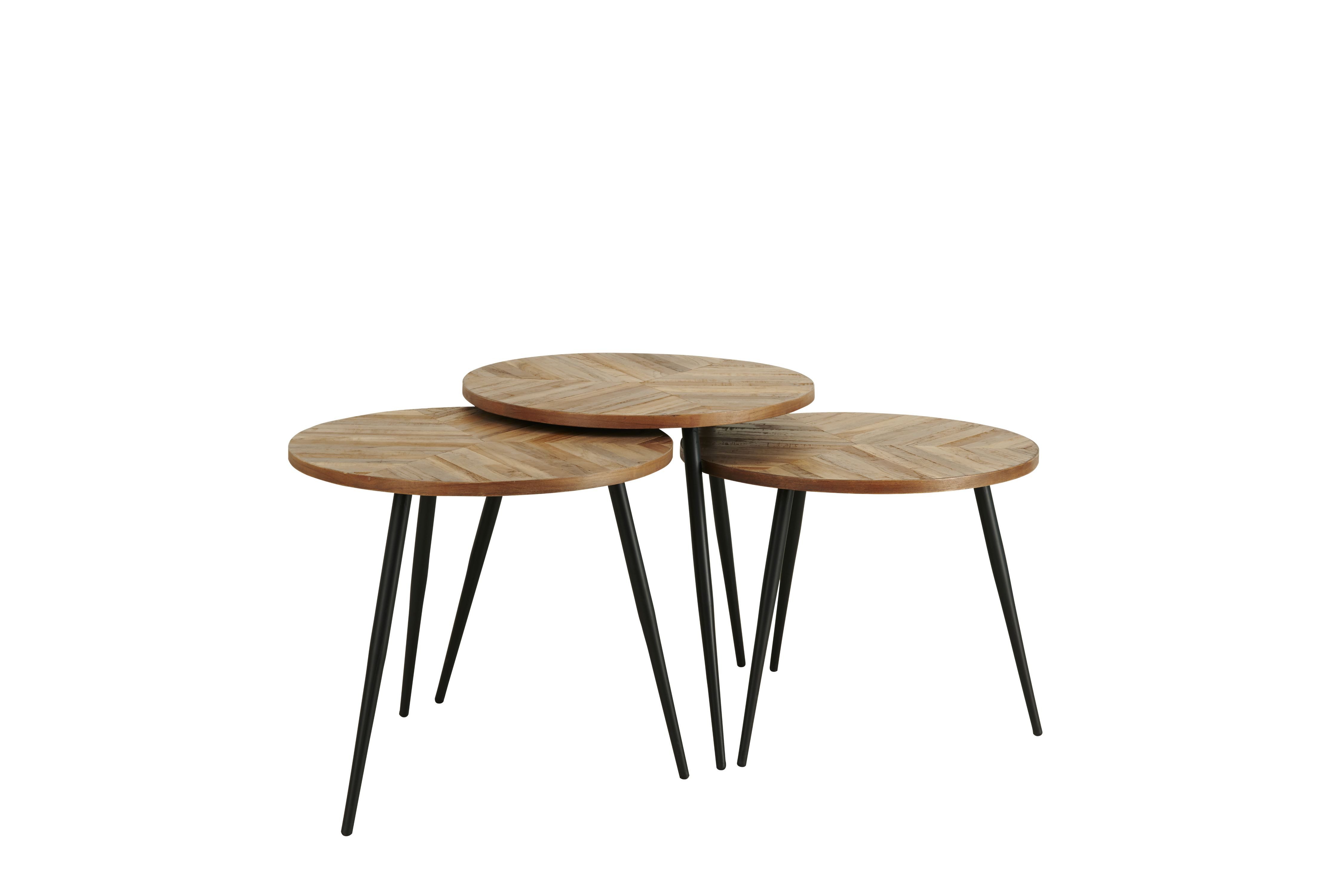 Wohnglücklich Couchtisch Family (3er-Set), Tischplatte aus Massivholz