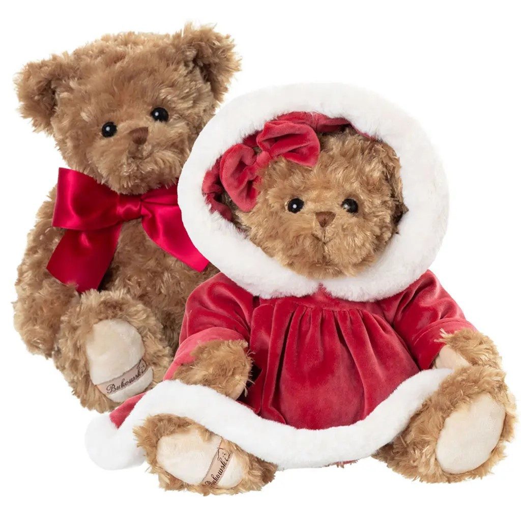 Bukowski Kuscheltier Teddybär Alexander X-Mas 40 cm braun mit Schleife Stoffteddy Stofftier