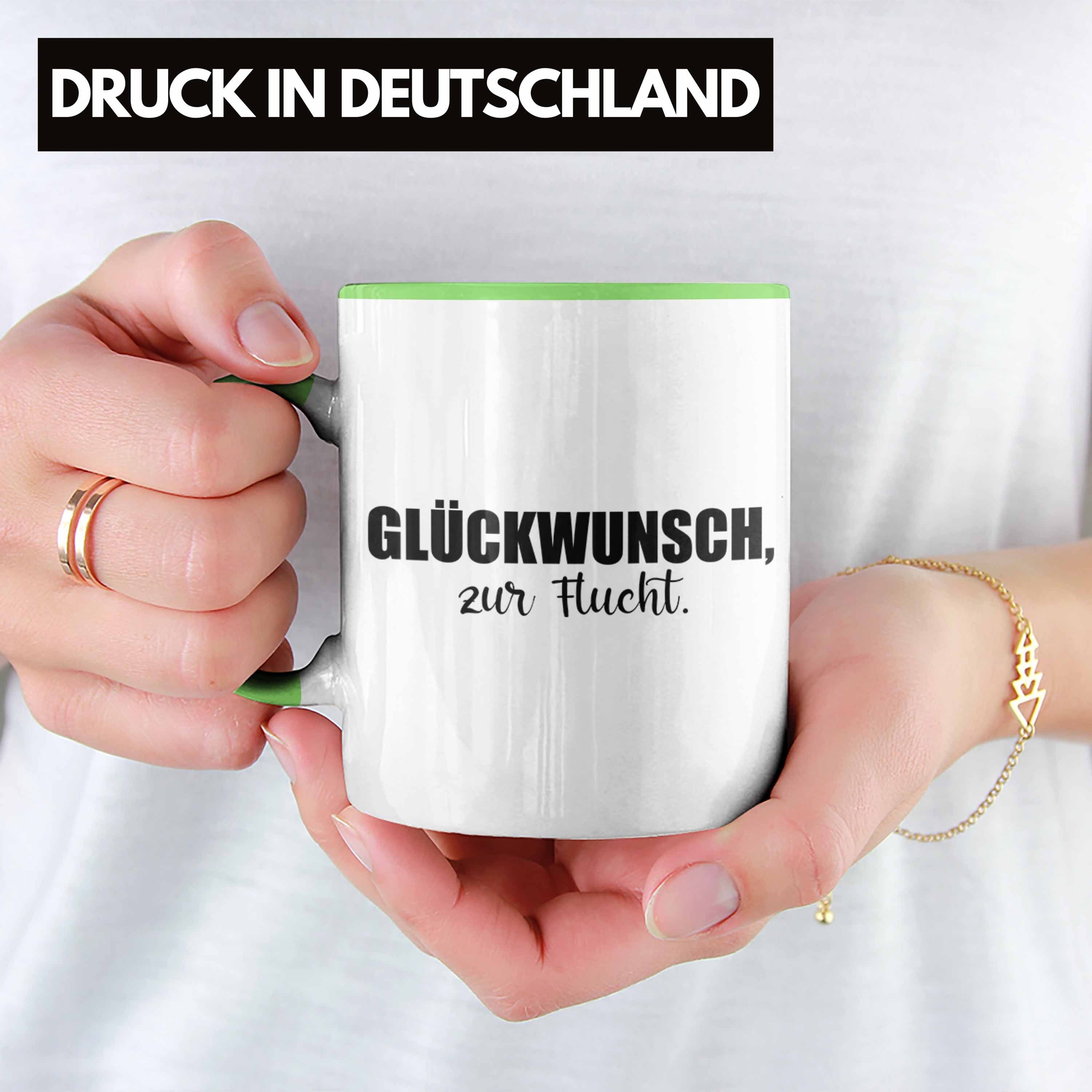 Geschenk Tasse Jobwechsel Lustig Grün Tasse Sprüche Glückwunsch Kollegin Trendation Abschiedsgeschenk Kollege Zur - Flucht