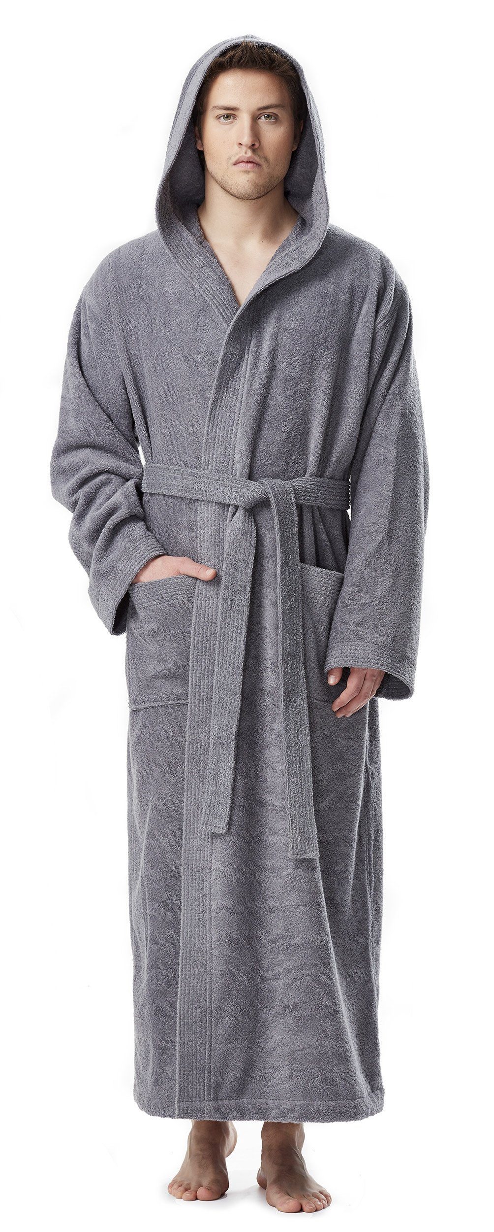 Arus Herrenbademantel Pacific, mit Kapuze, 100% Baumwolle, extra lang, für günstig online kaufen