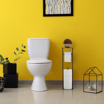 relaxdays Toilettenpapierhalter Toilettenpapierhalter mit Ablagefläche
