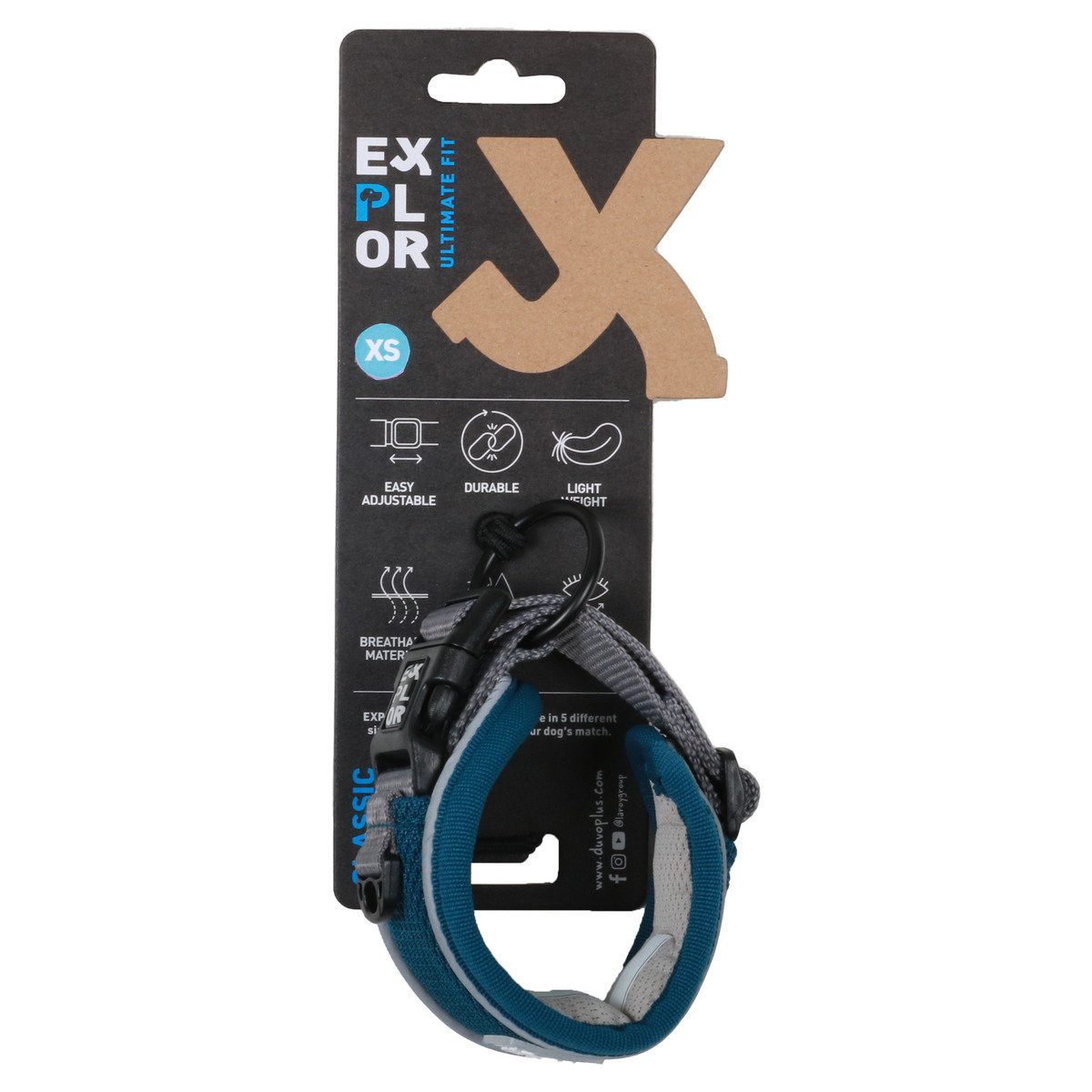 DUVO+ Hunde-Halsband EXPLOR Ultimate Fit Control Halsband Classic petrol blue